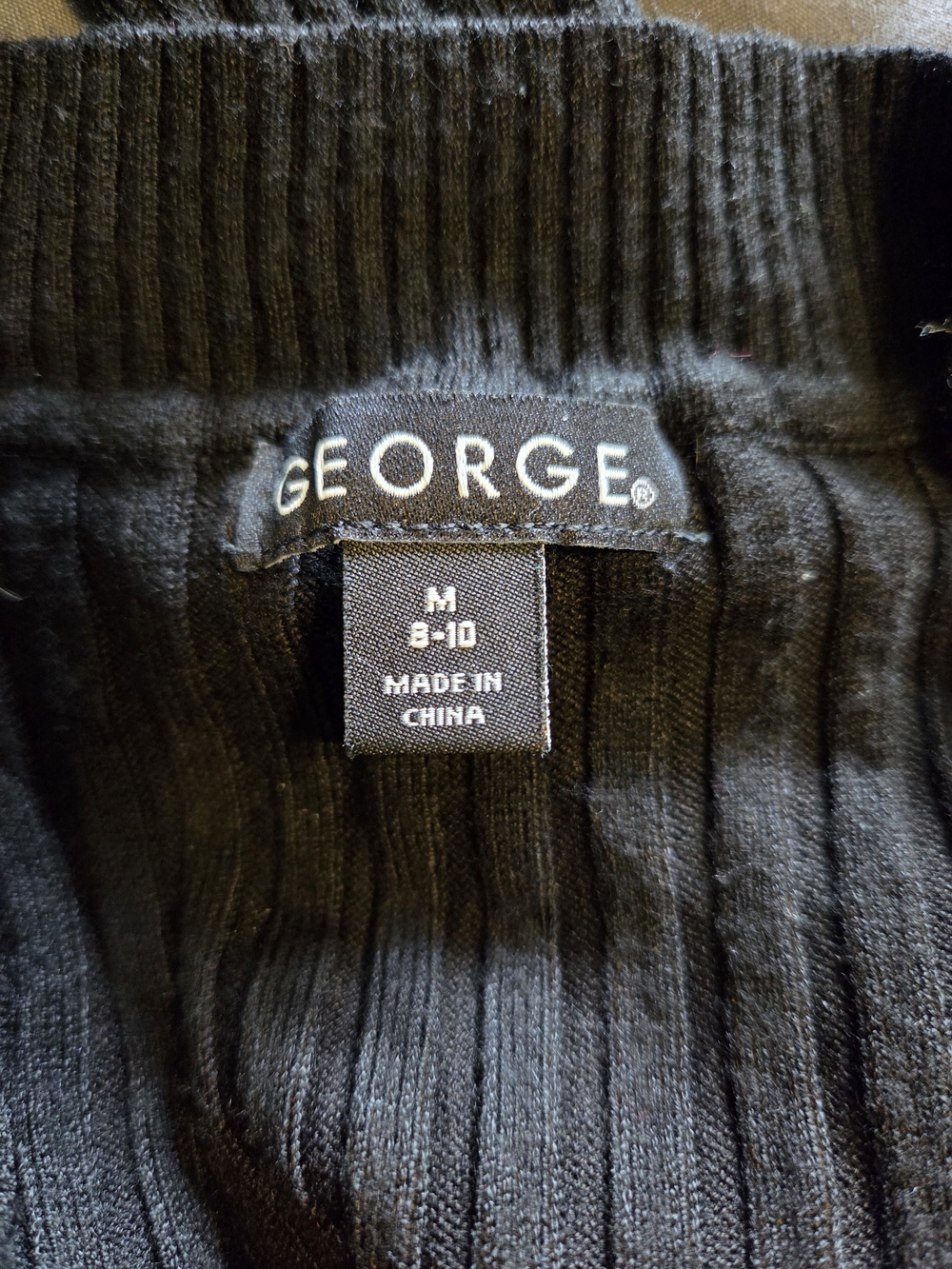 George Black Ribbed V-Neck Sweater - Picture 2 of 4